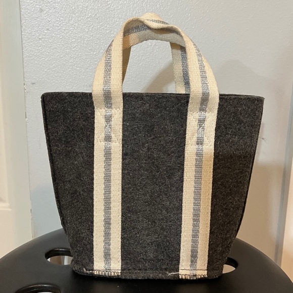 NEW mini tote charcoal gray with white & gray straps - Picture 2 of 9